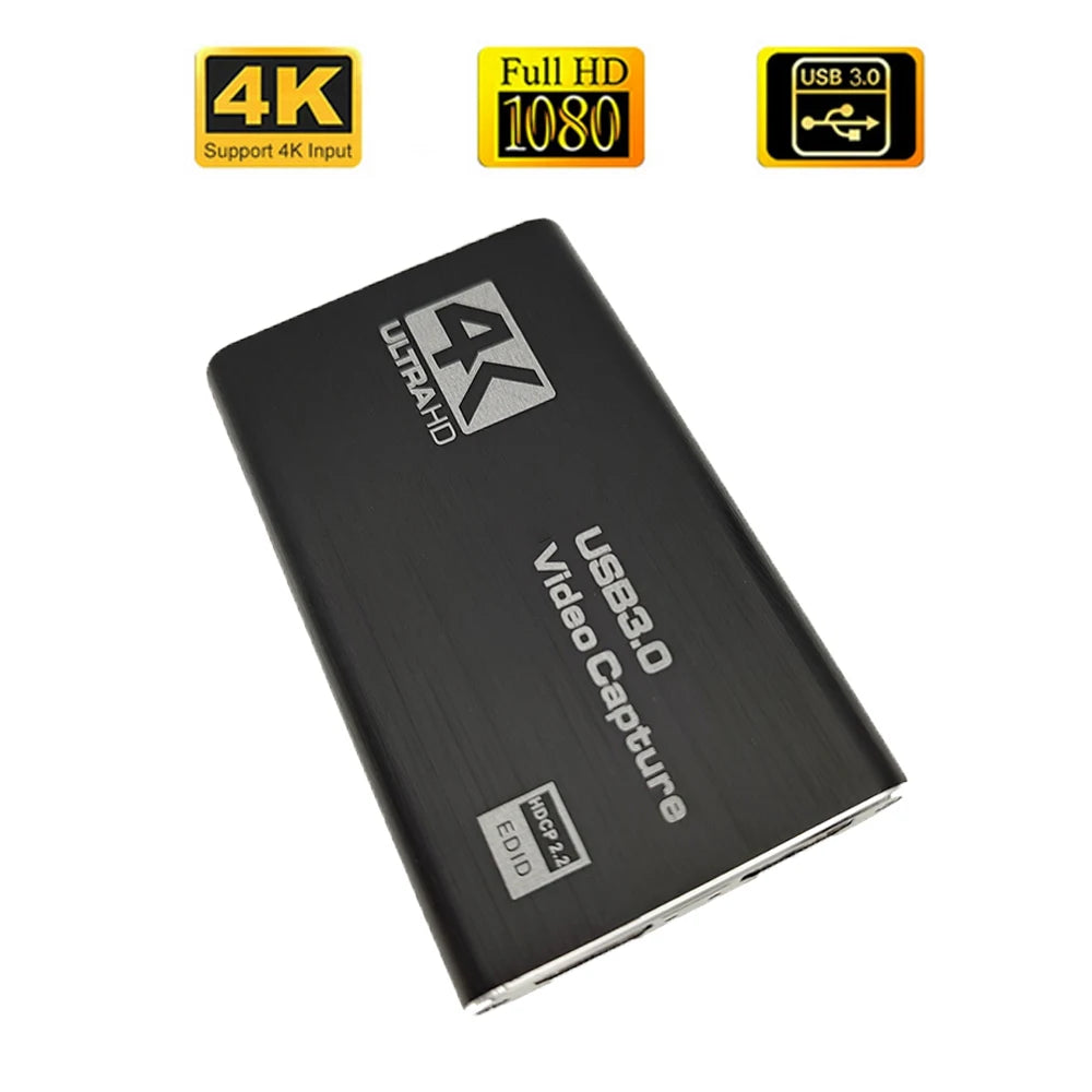 USB 3.0 4K 60HZ 1080P 60Fps HD Audio Video Capture Card Converter for Game Broadcasts Video Recording HDMI-compatible Output