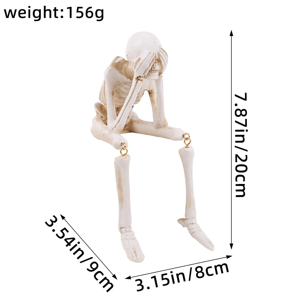 No Evil Skeleton Figurine – Halloween Decor