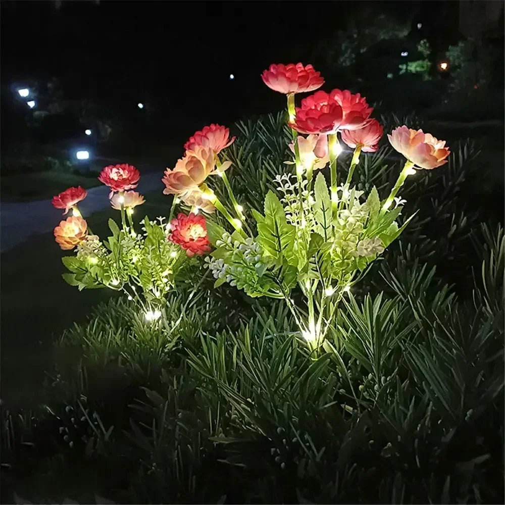 Solcellslampor Snö Lotusblomma Gräslampa Trädgårdslampa Utomhusbelysning för Gård Uteplats Blomsterfest Bröllop Födelsedagsdekoration