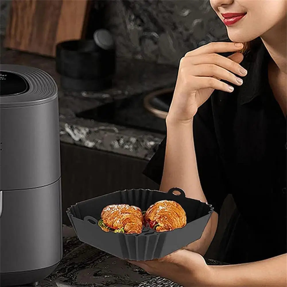 Reusable Square Silicone Air Fryer Liner – 1 Piece