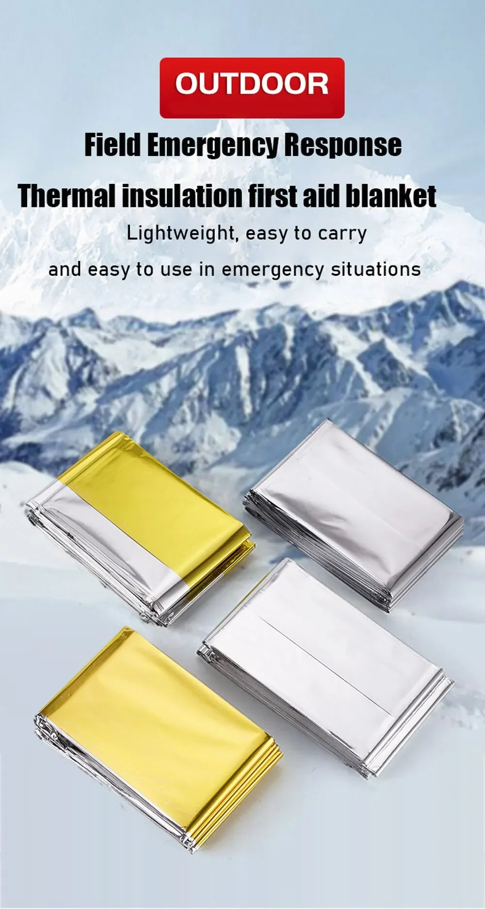 Reflective Emergency Blanket – Silver or Gold/Silver