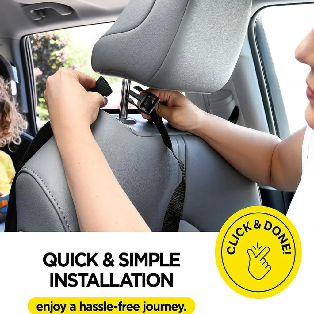 Car Seatback Kick Mat with 3 Storage Pockets