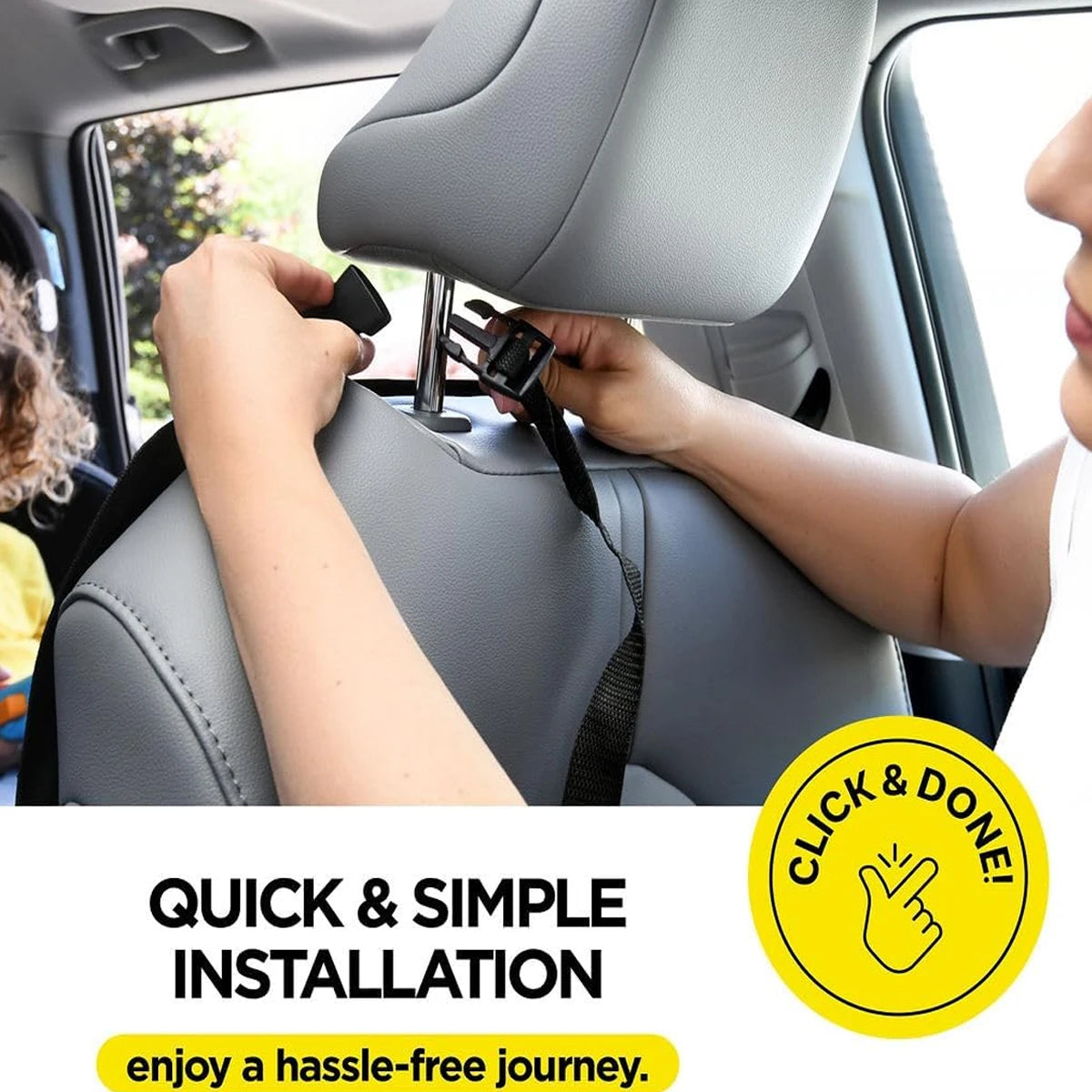 Car Seatback Kick Mat with 3 Storage Pockets
