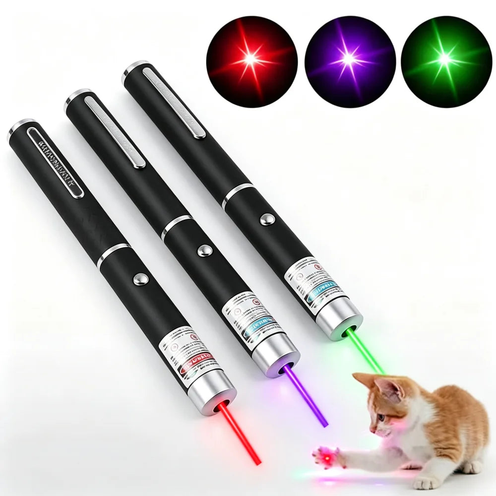 (Do not provide batteries) Green Red Laser Pointer Teaching Tool Pet Automatic Cat Toys Laser Focus Lazer Pen Combination