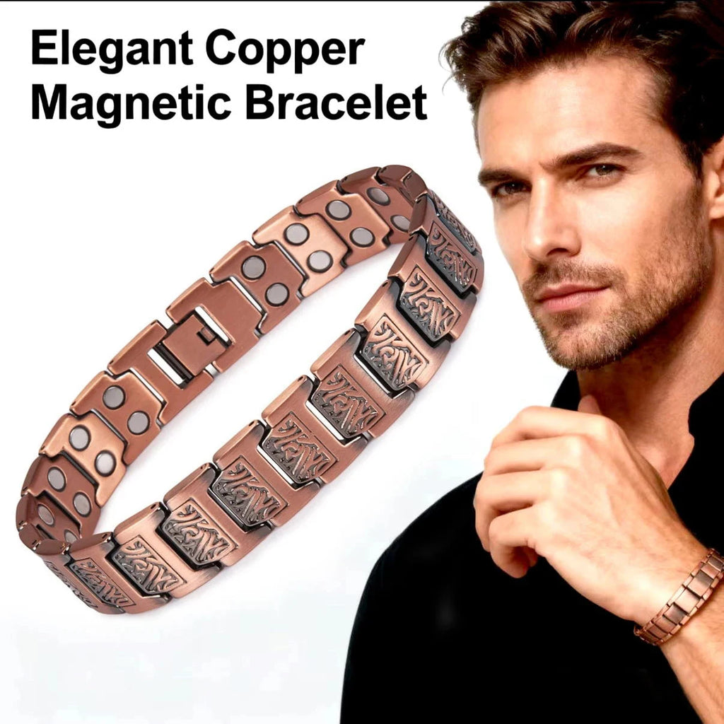 Men’s Vintage-Style Copper-Tone Link Bracelet
