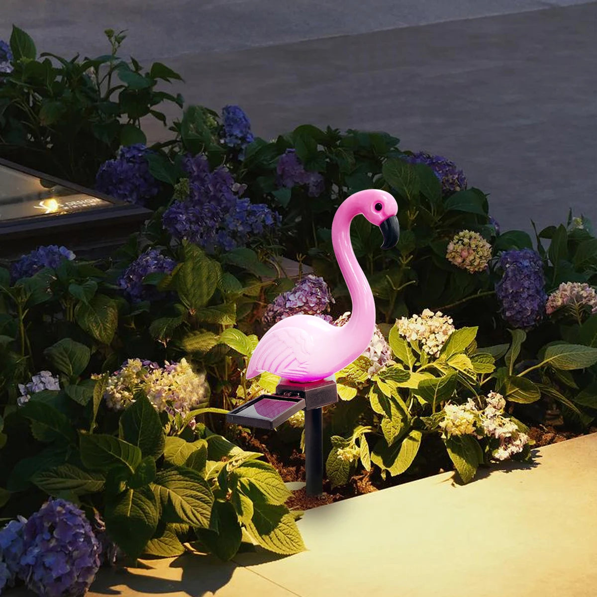 1pc Solar Powered Flamingo Garden Landscape Lights Lawn Decorative Path Lamp For Home Garden Summer Pool Wedding Decoration