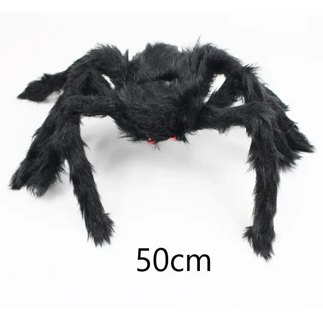 Black Plush Spider with Bendable Legs – Halloween Decoration