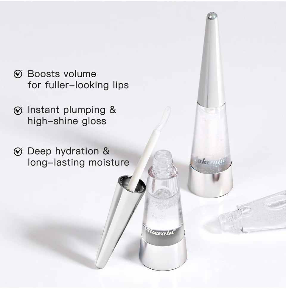 Lakerain Lip Plumper Gloss Oil Lip Long-Lasting Moisturizer Volume Boosting Lip Oil Volumizing & Hydrating Non-Dry Plumping
