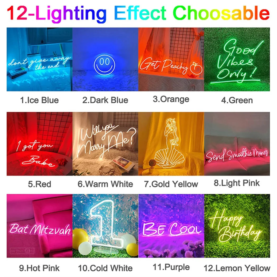 Personalized LED Neon-Style Name Sign – USB Powered
