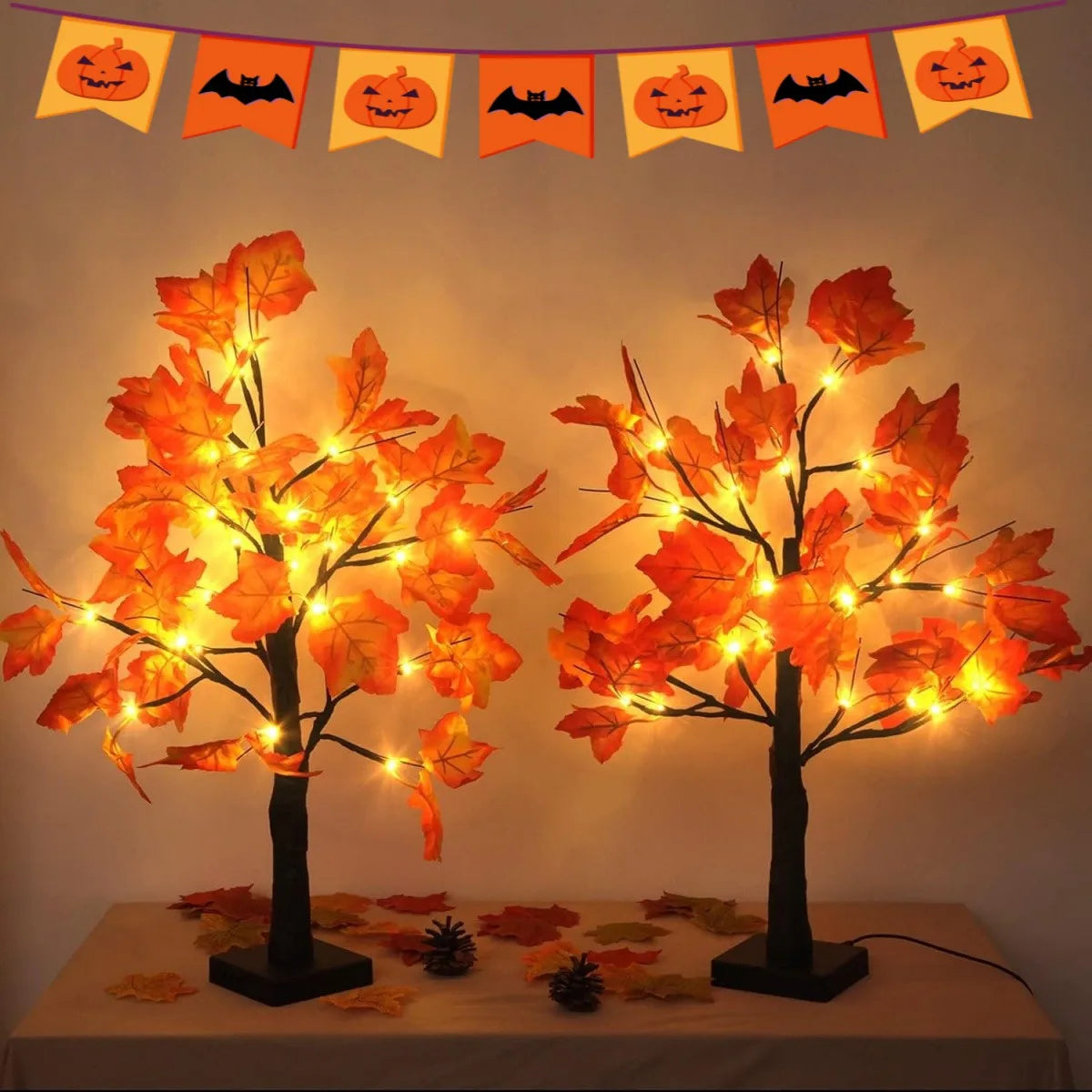 1pc 24 LED Artificial Black Birch Tree Light DIY Branches Table Lamp For Fall Gifts  Home Bedroom Holiday Party Halloween Decor