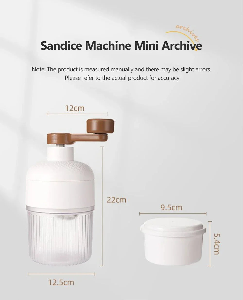 Manual Hand-Crank Ice Crusher – Portable Shaved Ice & Smoothie Maker, Non-Slip Base, Easy to Clean