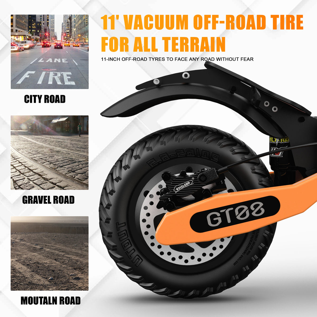 Arwibon GT08 5600W Dual Motor Electric Scooter – 46 MPH Top Speed, 60V 27Ah, 11" Off-Road Tires, Foldable, CE Certified