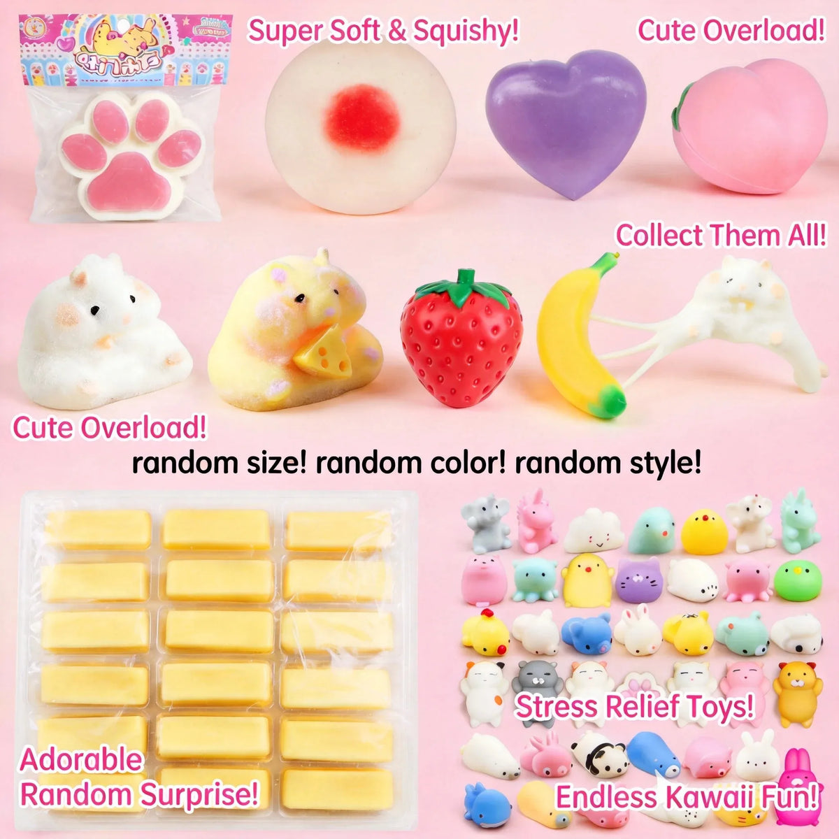 Surprise Squishy Squeeze Toys – Single & Multipack Options