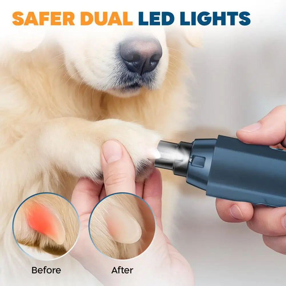 Rechargeable 5-Speed Pet Nail Grinder with LED Lights