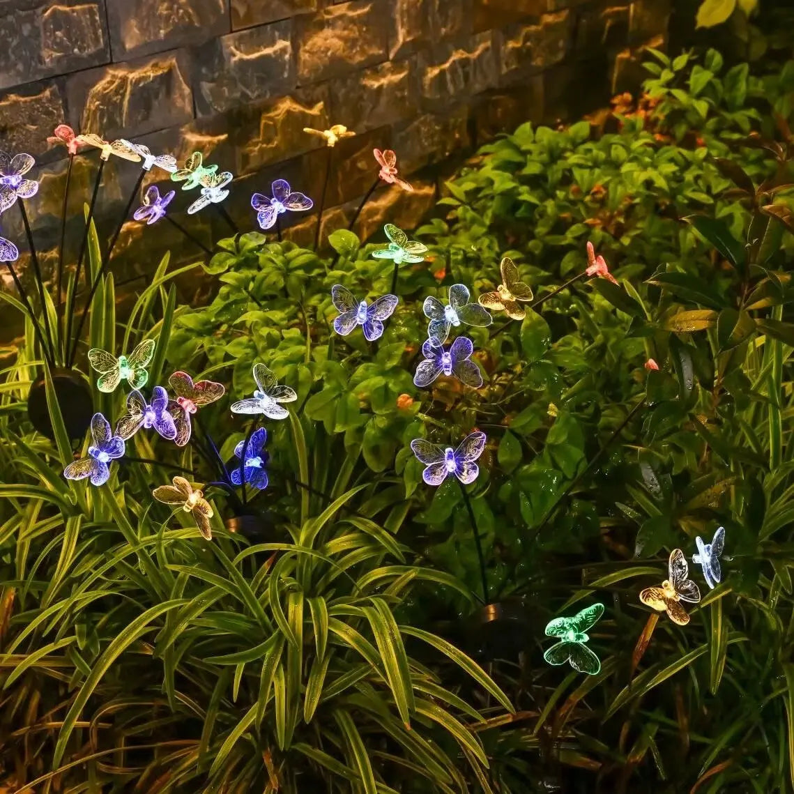 SolarLED ClearButterfly Flower Lights Waterproof Outdoor Garden Lawn Decor For Yard Camping Weddings Parties Festival Atmosphere