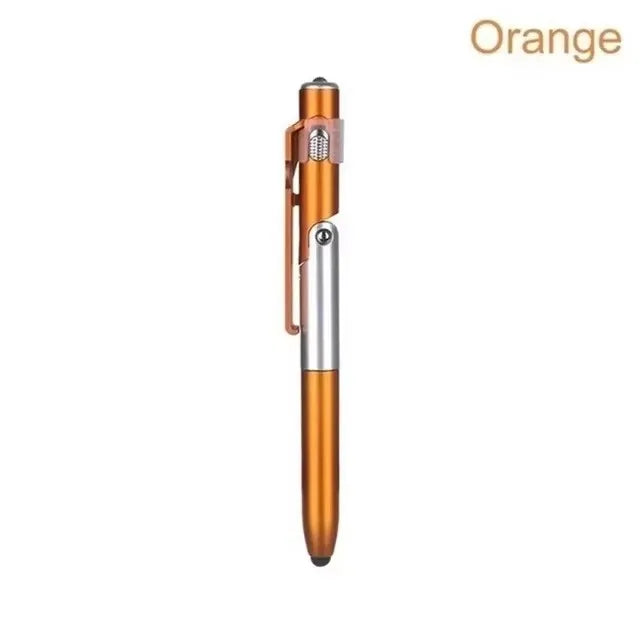 Multifunction 4-in-1 Foldable Ballpoint Pen Stylus (Flashlight + Support) for Tablet Cellphone