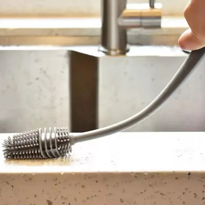 Long-Handle Silicone Bottle & Cup Cleaning Brush