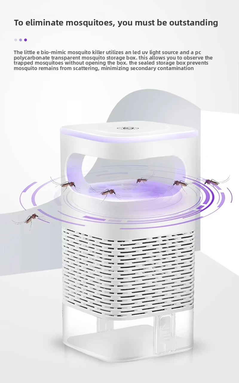 Mosquito Killer Lamp Electronic LED Light Trap USB Fly Bug Mosquito Repeller Upgraded Inhalation Fly Killer Ultra Quiet for Home