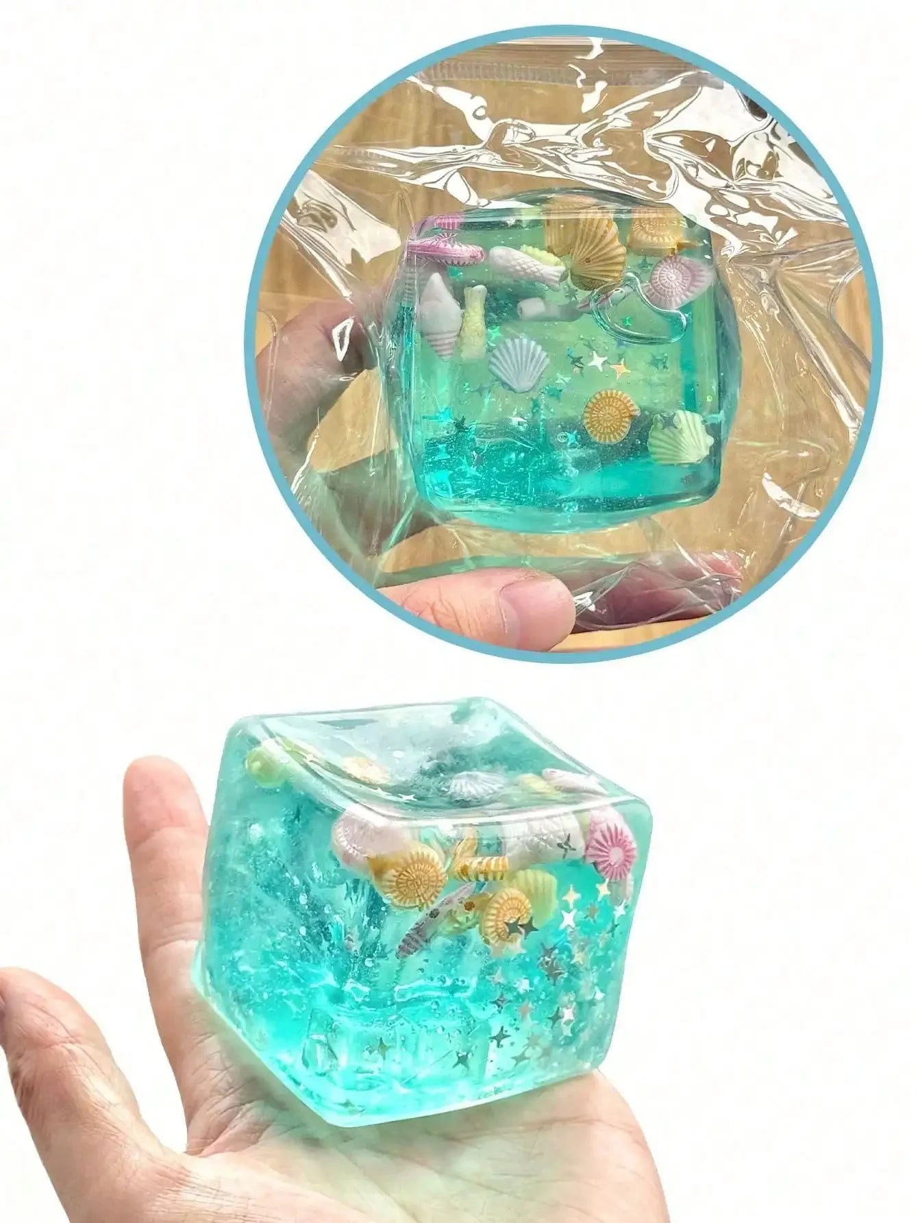 1Pc 3D Cartoon Cube Squishy Toy Realistic Simulation Block Model Creative Art Craft Geometric Sculpture Desktop Tabletop Display Miniature Ornament Sensory Fidget Stress Ball Relief Gift