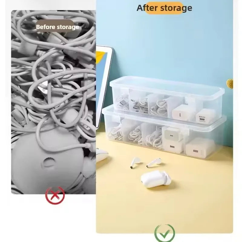 Clear Cable Management Box with Lid – Small, Medium or Large