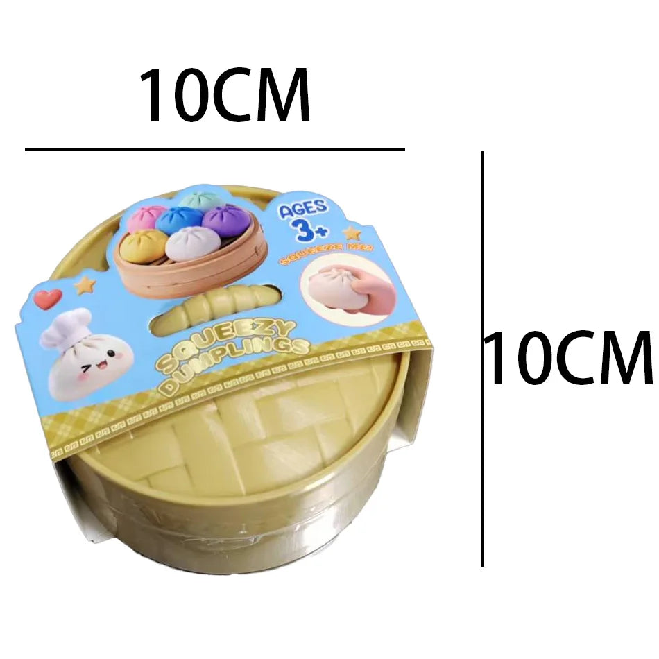 Bunte 6 Arten Glitter Knödel Squishy mit Box Knödel Sensorisches Quetschspielzeug zur Stresslinderung Spielzeuge
