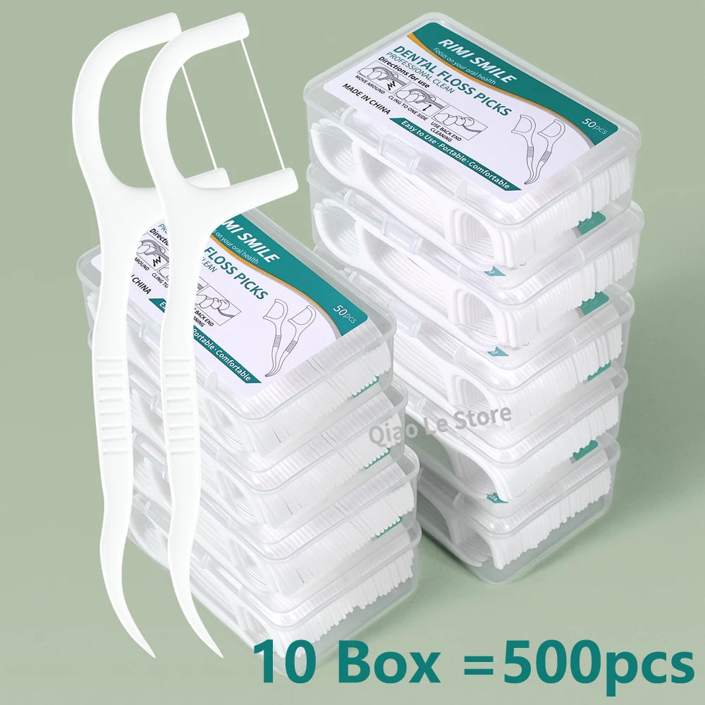 1/2/5/10 Box Portable Disposable Dental Floss Plastic Toothpick High-tension Dental Floss Stick Dental Floss Box ﻿Oral Care