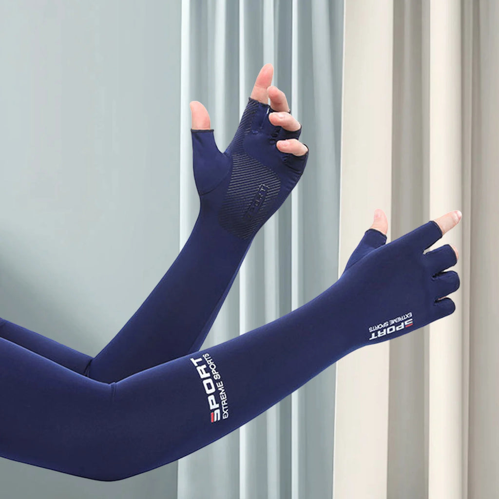 Cooling Arm Sleeves with Fingerless Hand Covers – 3 Colors