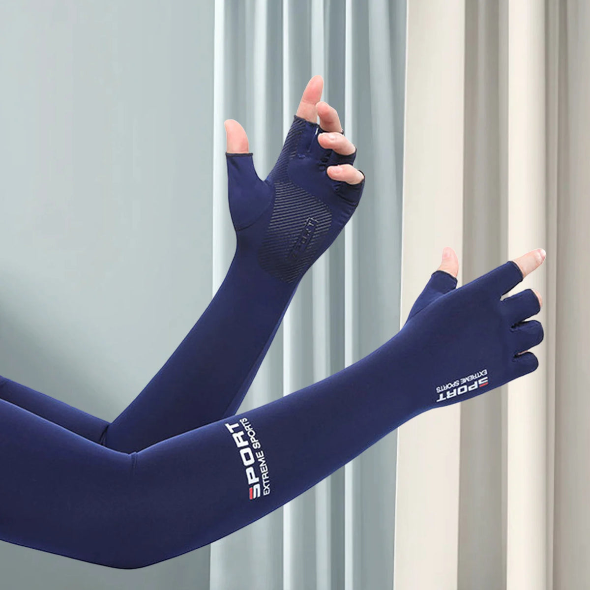 Cooling Arm Sleeves with Fingerless Hand Covers – 3 Colors