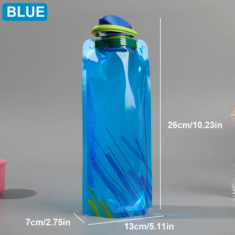 Foldable Sports Water Bottle – BPA-Free PE Plastic, Portable for Hiking & Cycling