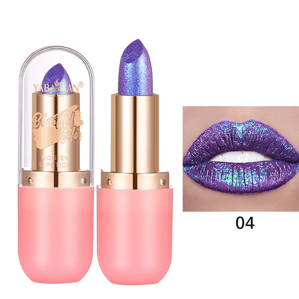 Metallic Shimmer Lipstick – 7 Chameleon & Pearl Shades