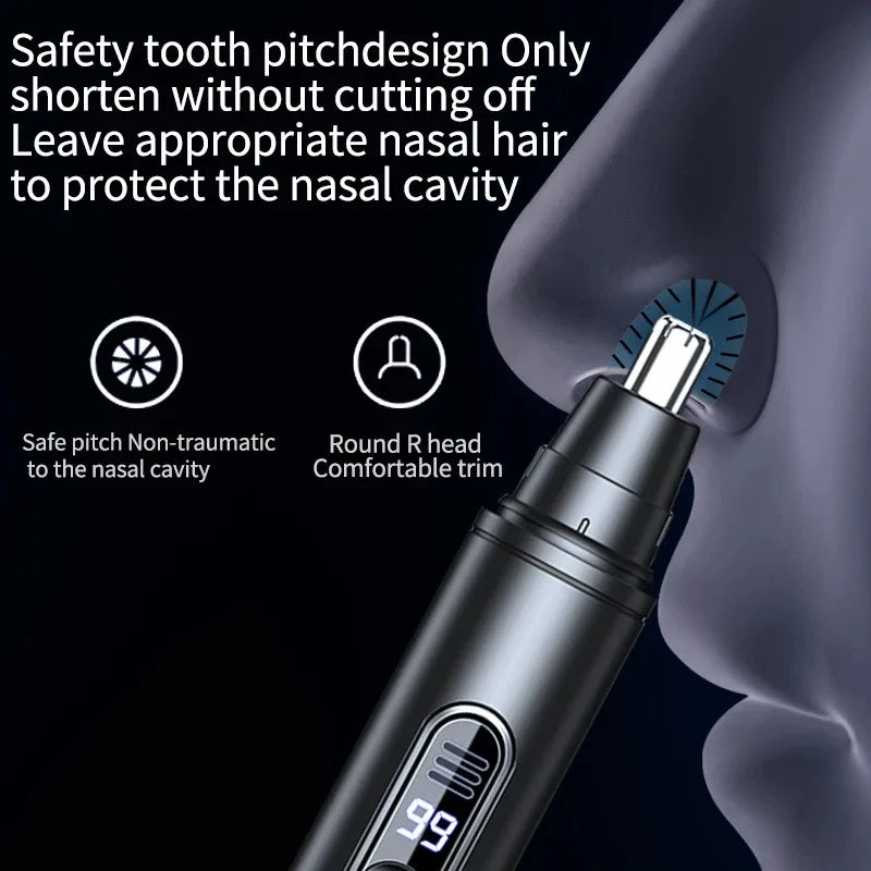 USB-C Rechargeable Nose Hair Trimmer – Black