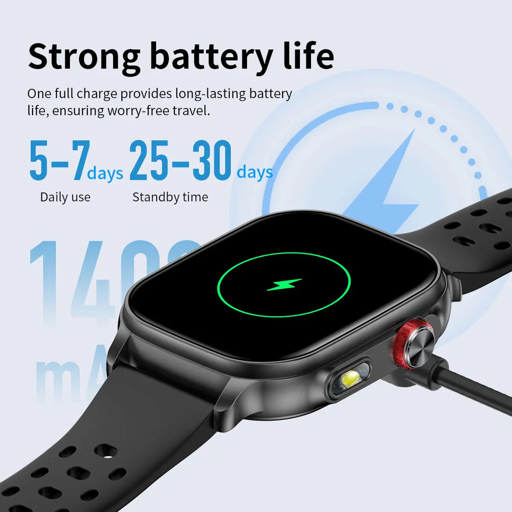 Bluetooth Calling Smartwatch with LED Flashlight