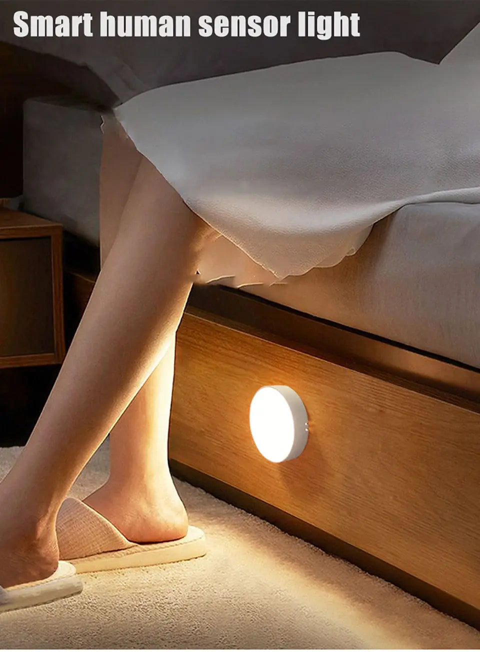 Rechargeable Round Motion-Sensor LED Night Light