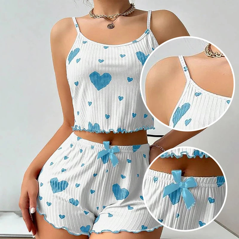 Women’s Spaghetti-Strap Pajamas with Shorts