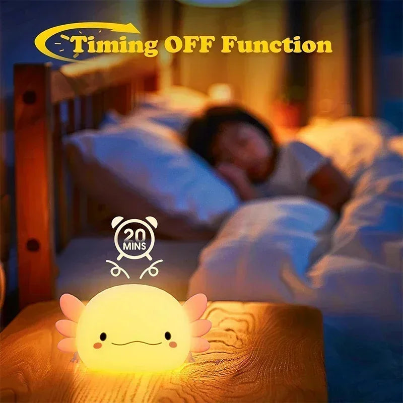 Rechargeable Axolotl Night Light with Touch Control