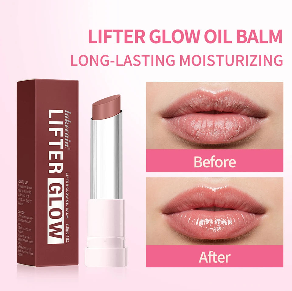Lakerain Glow Lip Oil Balm Long Lasting Moisturizing Nourishing Daily Care Lip Balm Smooth-melt Softness Texture Natural Makeup