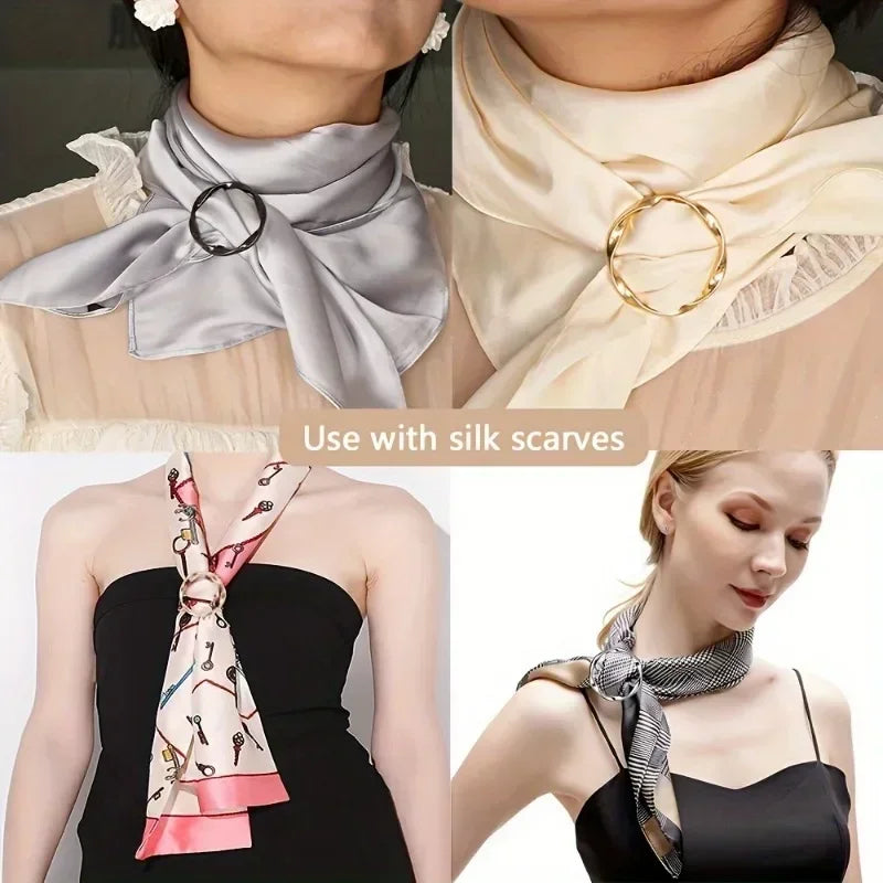 Round Metal Scarf & T-Shirt Cinch Rings – Set of 5