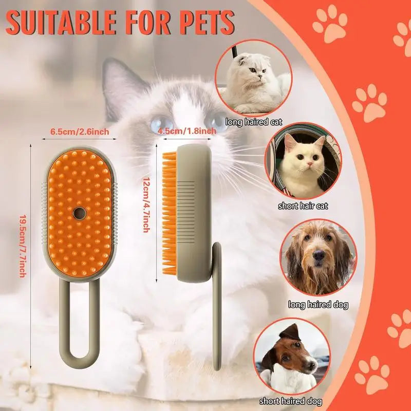 Pet Steam Brush – Cat & Dog Deshedding & Grooming Tool