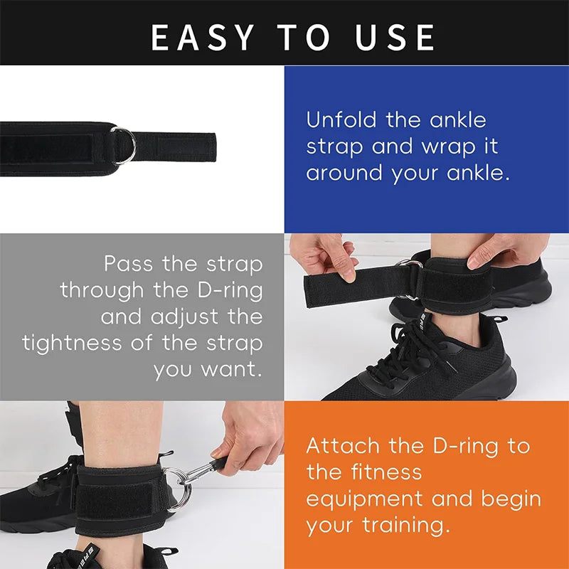 Ankle Resistance Bands Set – Adjustable Elastic Straps for Hip & Glute Training, Home & Gym
