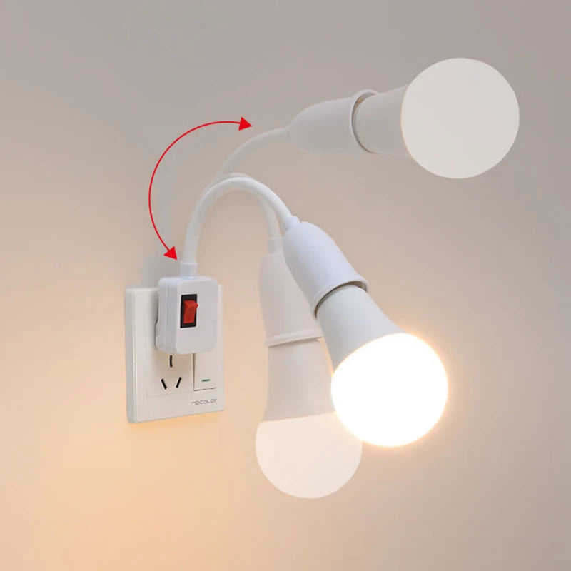 Plug-In E27 Lamp Holder with Switch & Flexible Neck