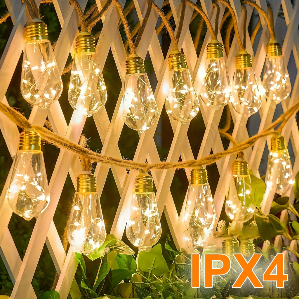 Solar Outdoor String Lights, Fairy String Lights 15/10 Bulbs, 8 Modes Courtyards Gardens, Parties, Camping Christmas Decorations