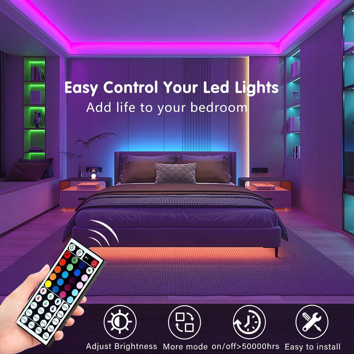USB-Powered RGB LED Strip Lights with IR Remote