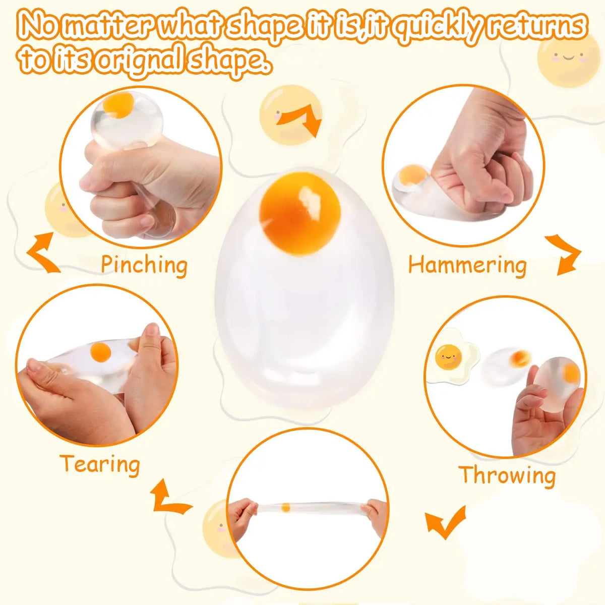 Egg-Shaped Squeeze Fidget Toys – Single & 4-Piece Options