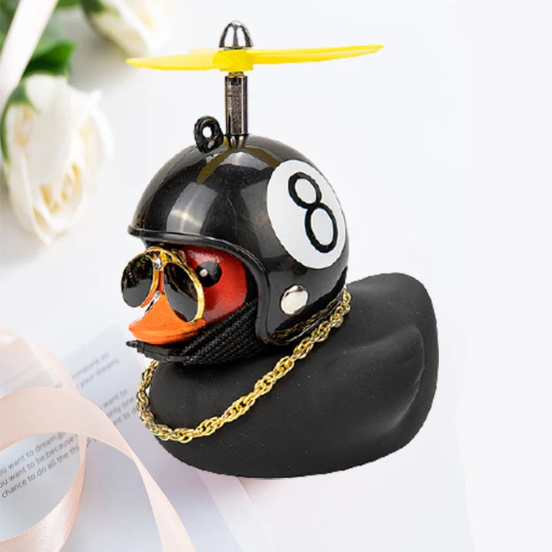 Hot Car Cute Little Pink Duck With Helmet Propeller Wind-breaking Wave-breaking Pink Bike Motorc Riding Auto Internal Decoration