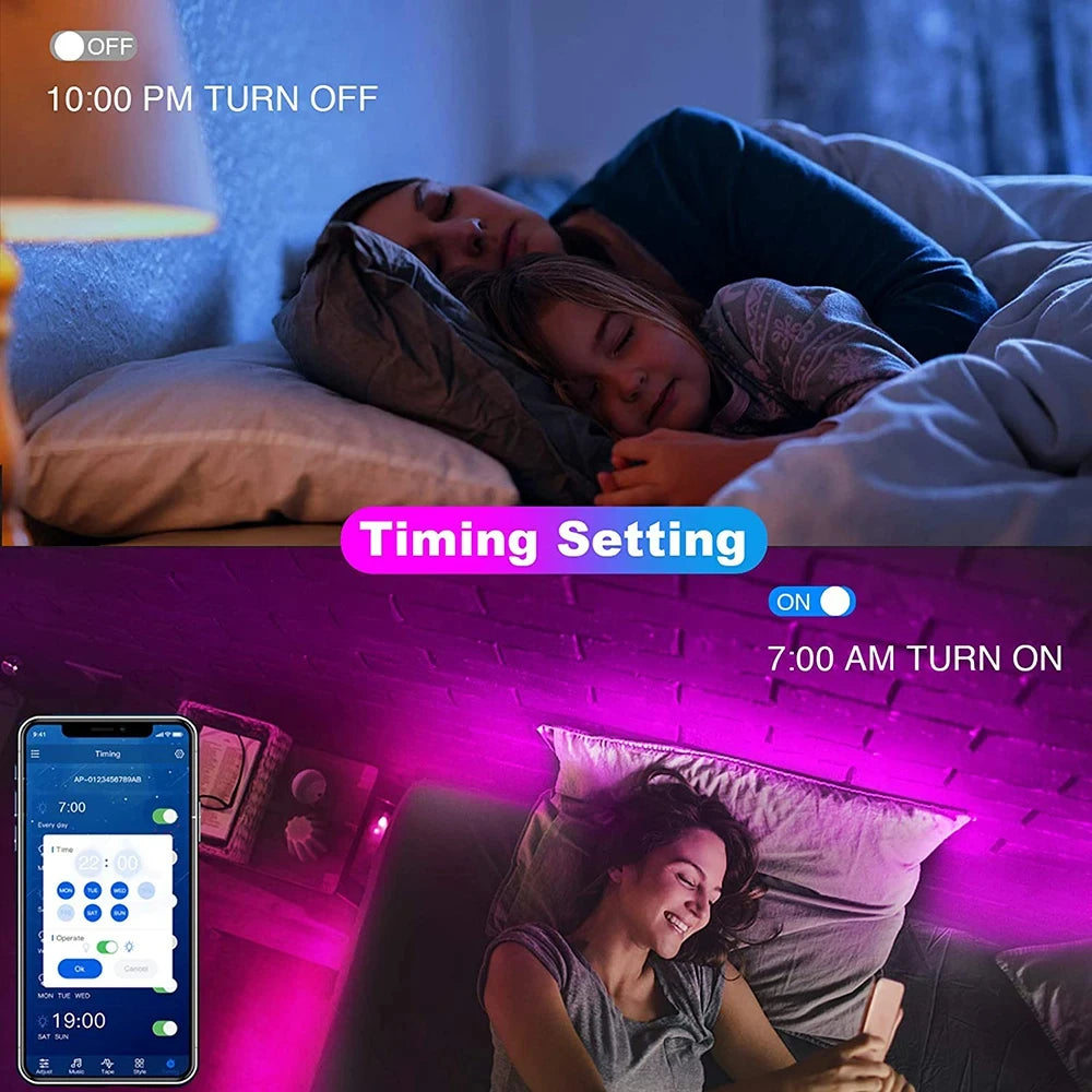 Bluetooth LED Strip Lights with App & Remote Control