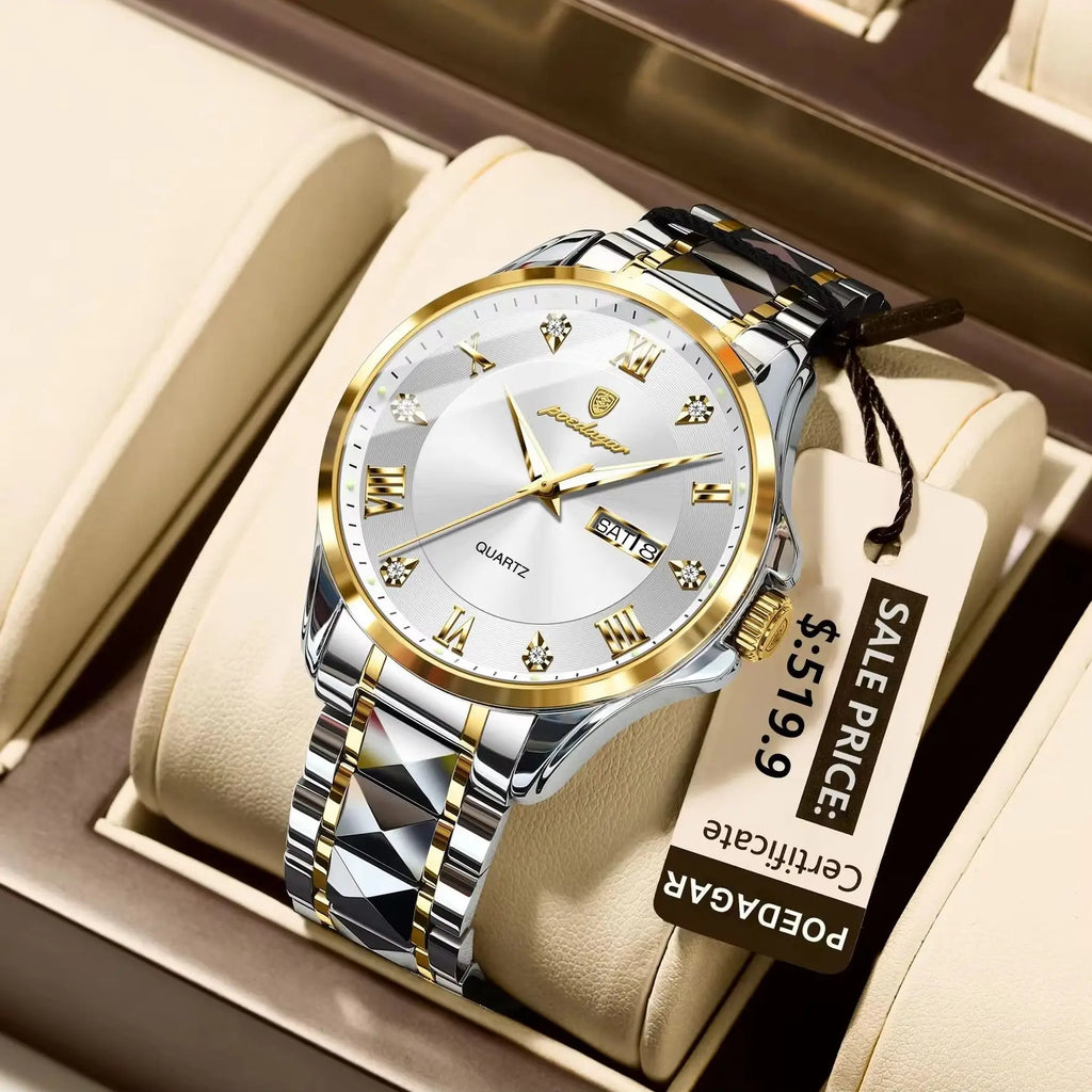POEDAGAR 883 Men’s Day-Date Quartz Watch