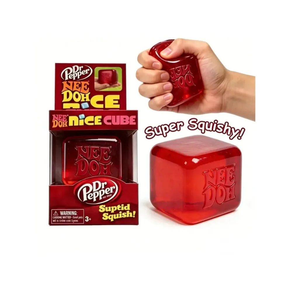 Nee Doh Pizza Sensory Fidget Cube, Stress Relief Squishy Squeeze Toy Anti-Anxiety Desk Toy & Ideal Holiday Gift for Kids  Adults