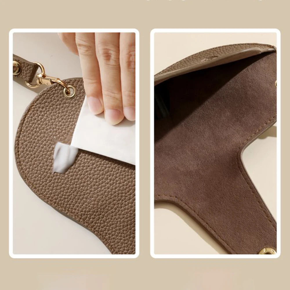 Textured Faux Leather Glasses Pouch with Carry Handle