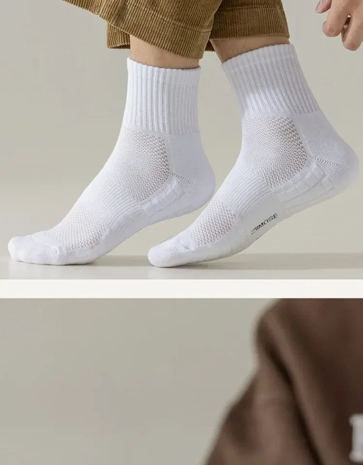 Men's Terry-Cushioned Sports Socks – 3 Heights, 1 or 4 Pairs