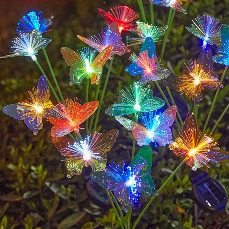 Solar Butterfly Fiber Optic Flower LED Lights – Outdoor Lawn Lamp for Garden, Wedding, Yard & Patio Décor